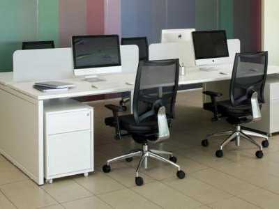 'O Leg' Bench with Panel Insert, White Perspex Screens